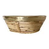 Rattan and gilded brass basket