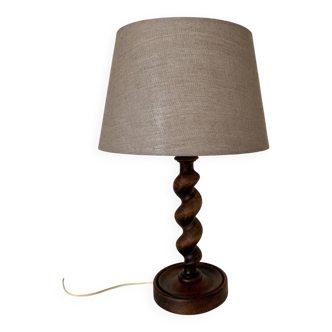 Turned wooden lamp