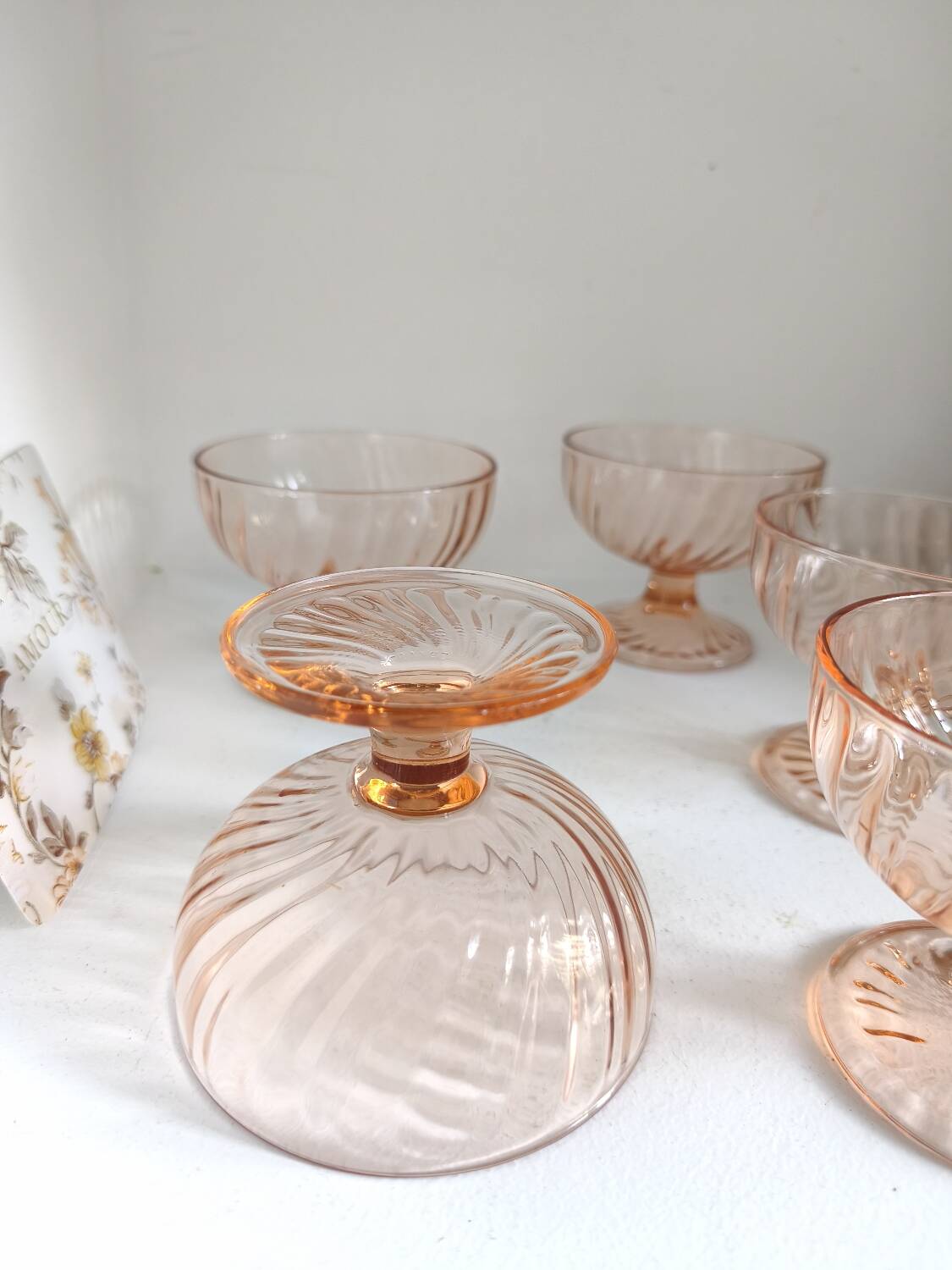 Pink glass cups
