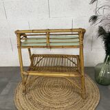 Vintage rattan bedside table