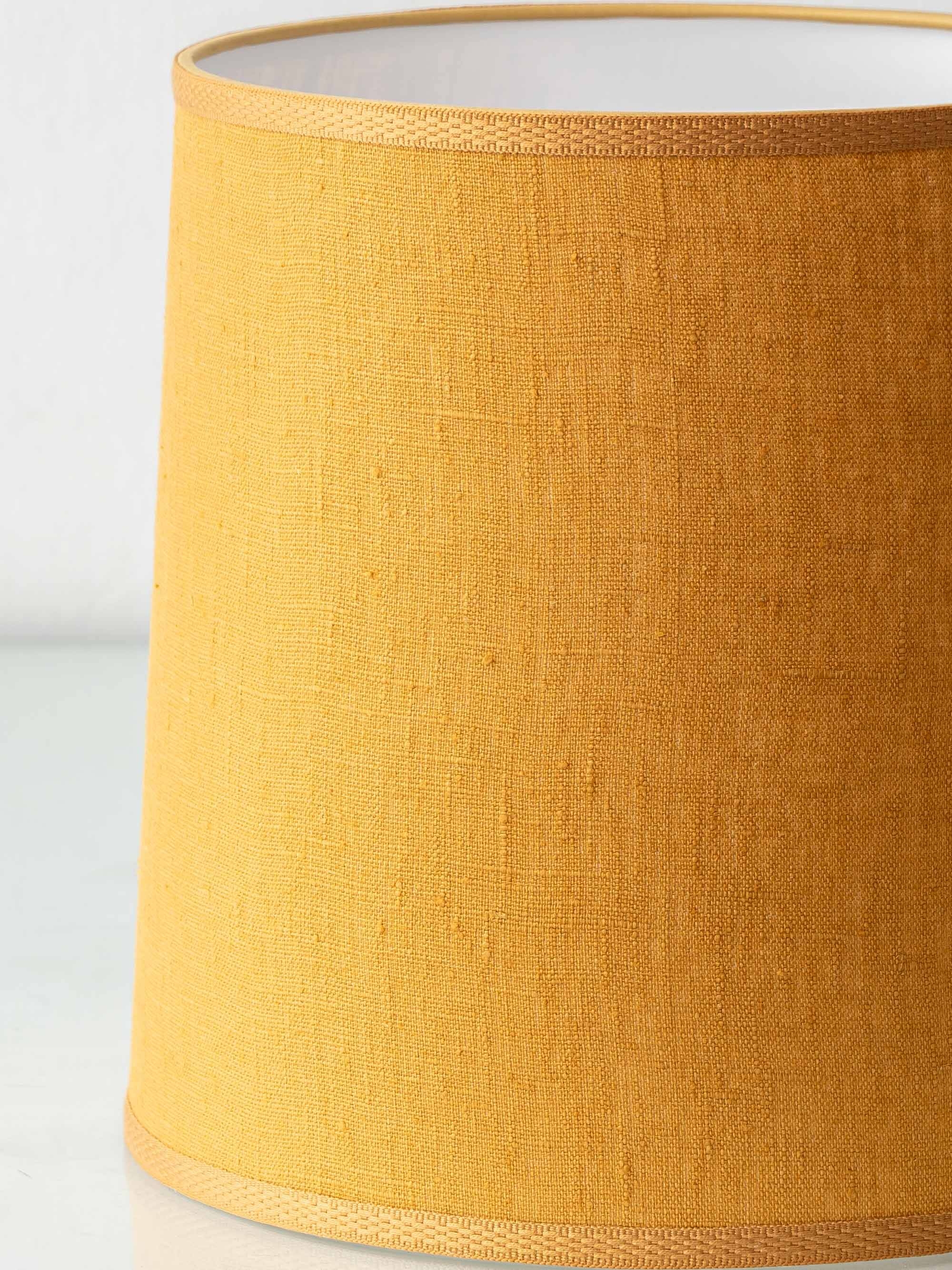 Pair of Dutch Art Nouveau Ceramic Table Lamps, circa 1915, with New Ochre Linen Shades