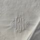 3 white tea towels in damask cotton thread with BN monogram.