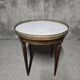 Louis XVI style bouillotte table, marble top.