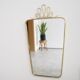 Mid century brass mirror, 40x74cm
