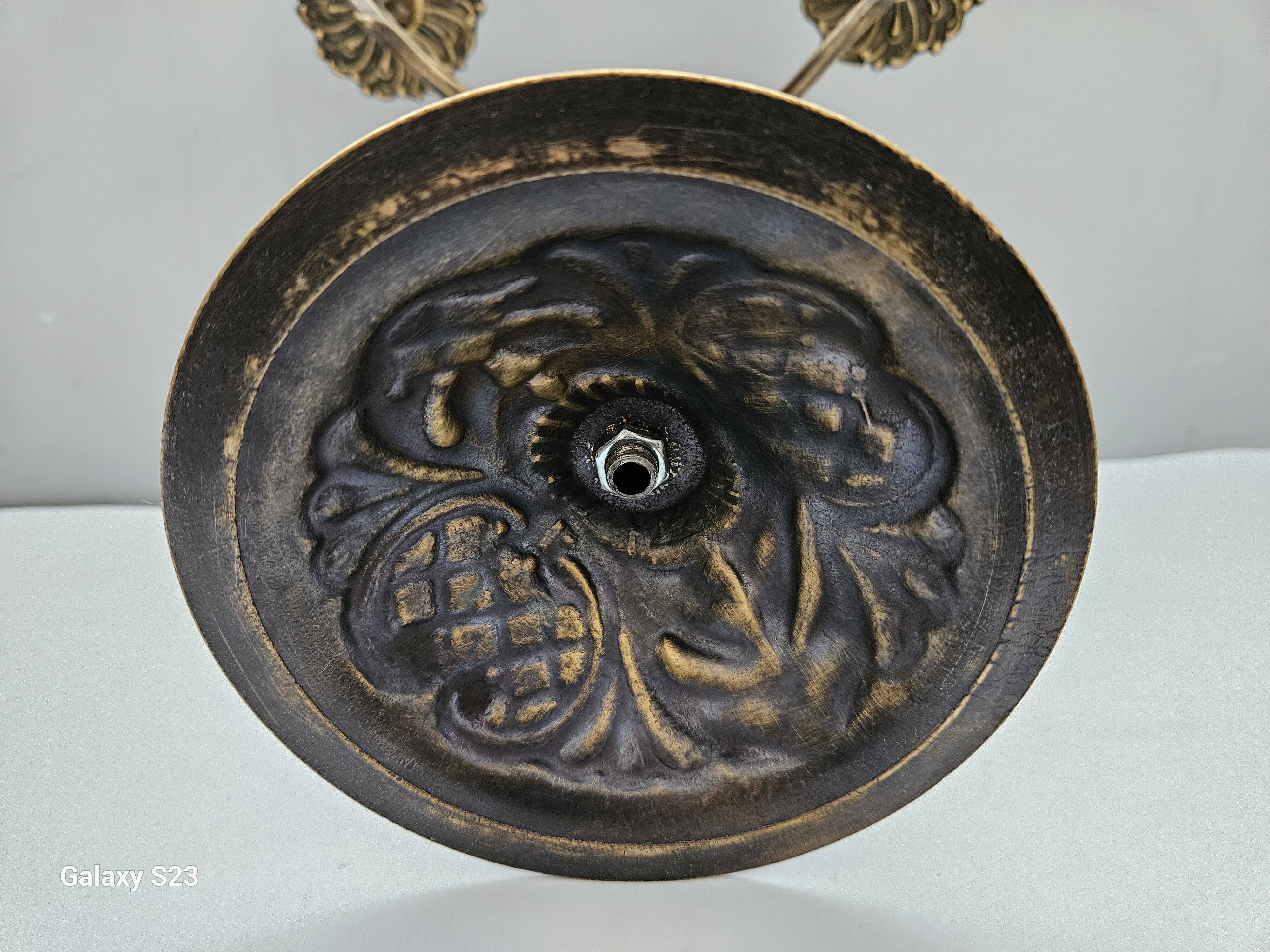 Antique patinated bronze chandelier