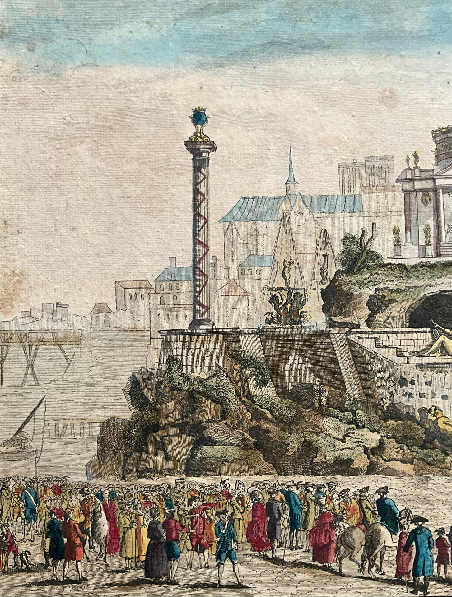 French engraving XVIII coloured – Paris 1782