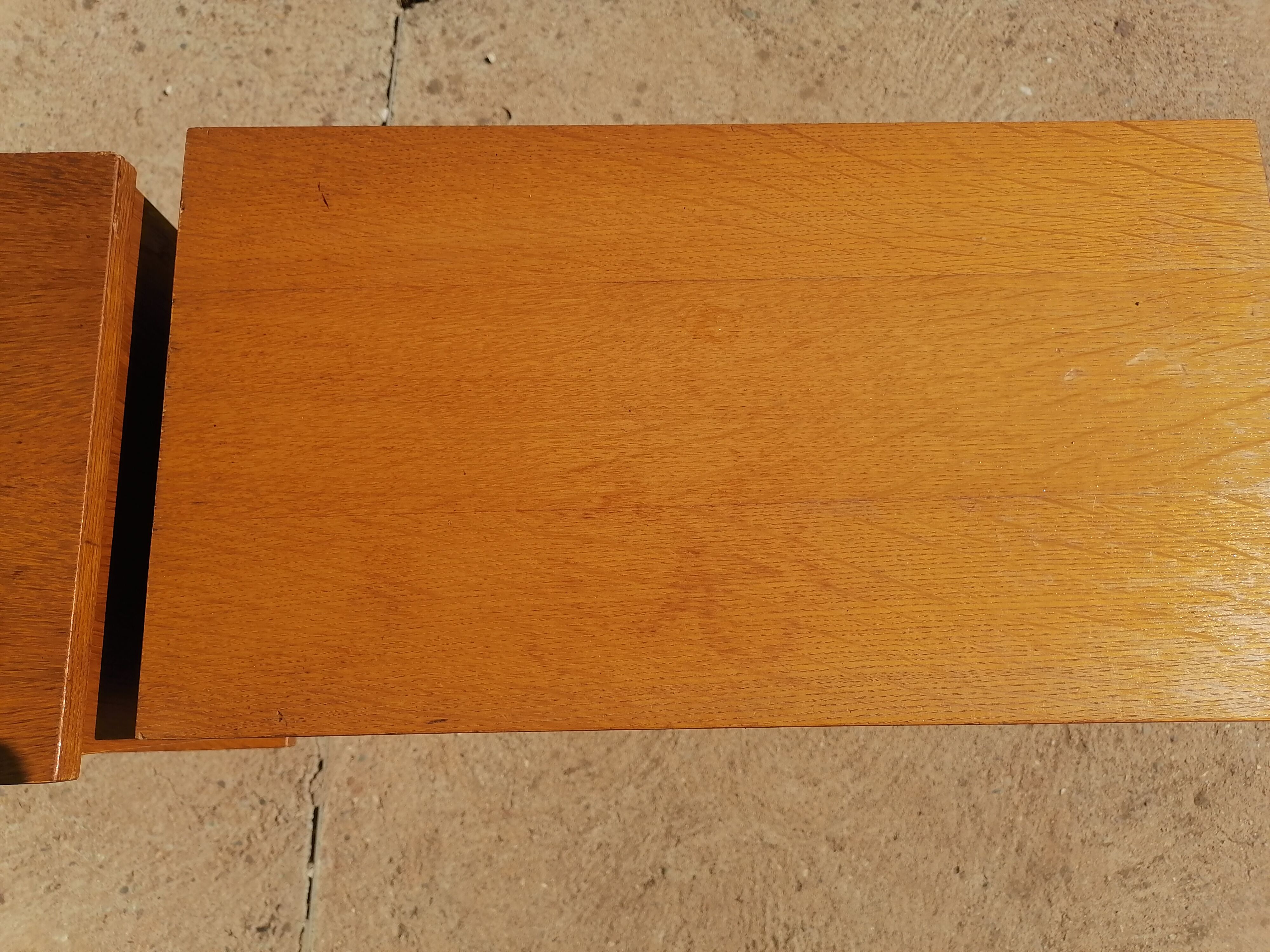 Set of 2 bedside tables Scandinavian style 1960 50 light wood