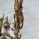 Vintage art deco gold iron flower and leaf wall light