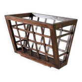 Vintage woven oak magazine rack