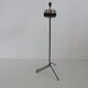 Minimalist tripod ashtray in black lacquered metal 50s 60s