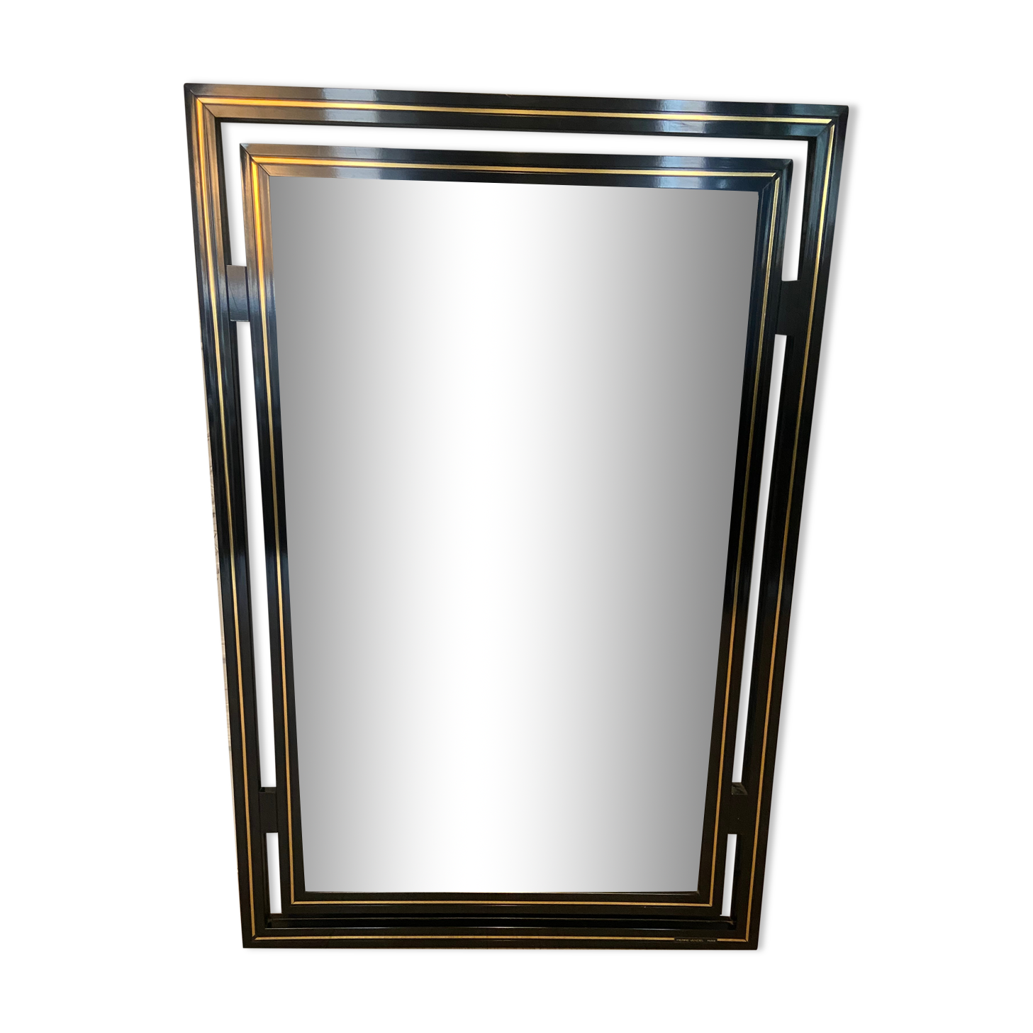 Mirror Pierre Vandel black and gold, 1970s