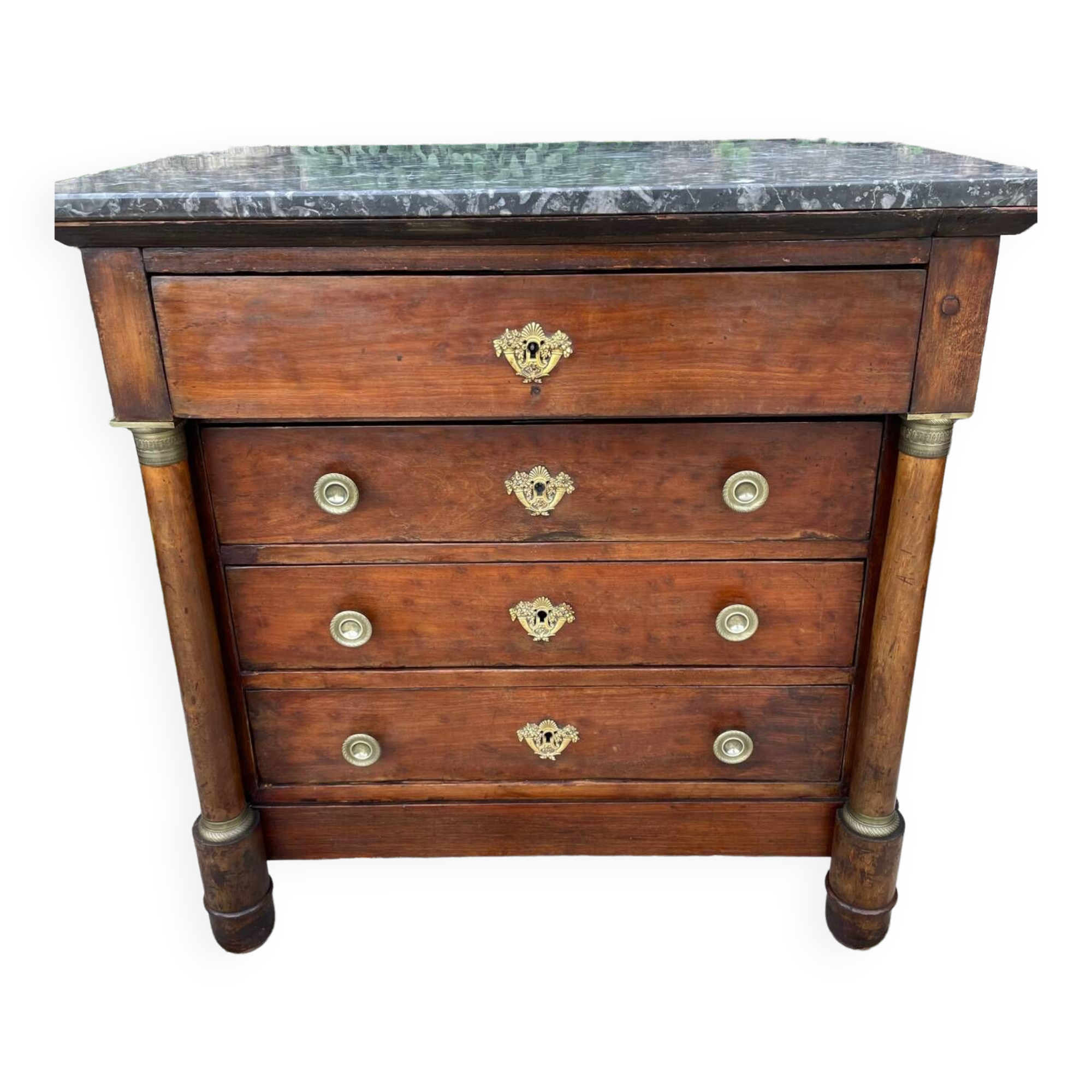 Small empire style mahogany chest of drawers