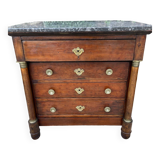 Small empire style mahogany chest of drawers