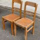 2 chaises de bistrot scandinaves en bois 1950