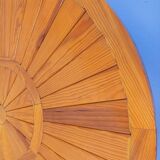 Vintage round pine coffee table from the 70s