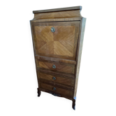Secretary with a drop-down front in marquetry, Louis XV style — late 11th century