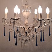 Vintage Italian Chandelier Murano Electric Blue
