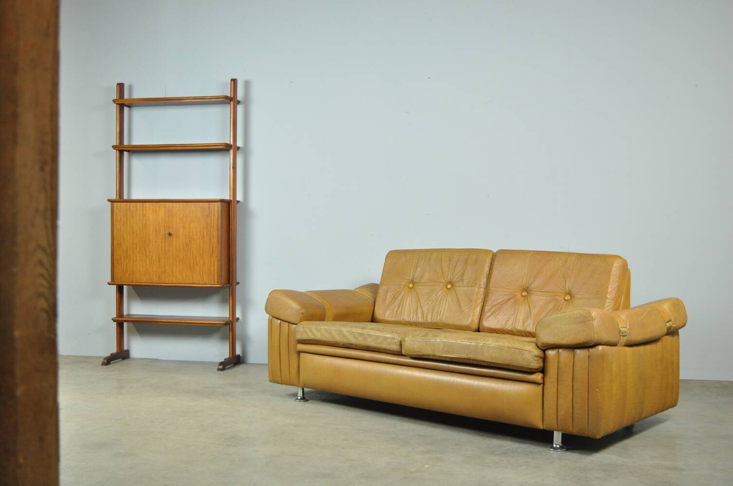 Danish vintage leather 2-seater sofa by svend skipper, 1970s