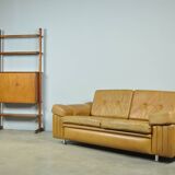 Danish vintage leather 2-seater sofa by svend skipper, 1970s