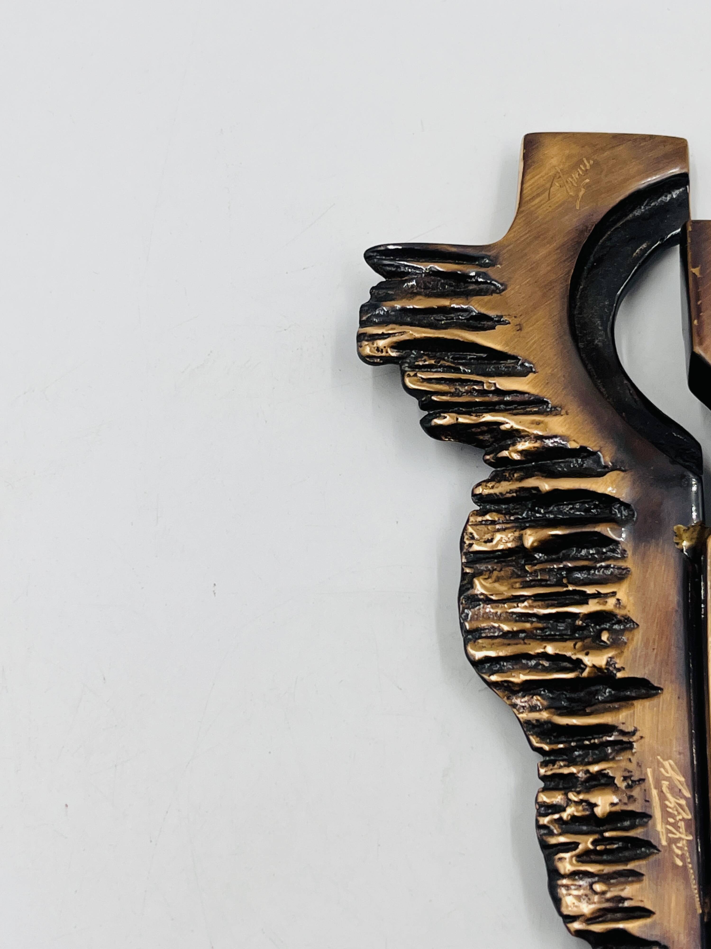 Brutalist bronze crucifix