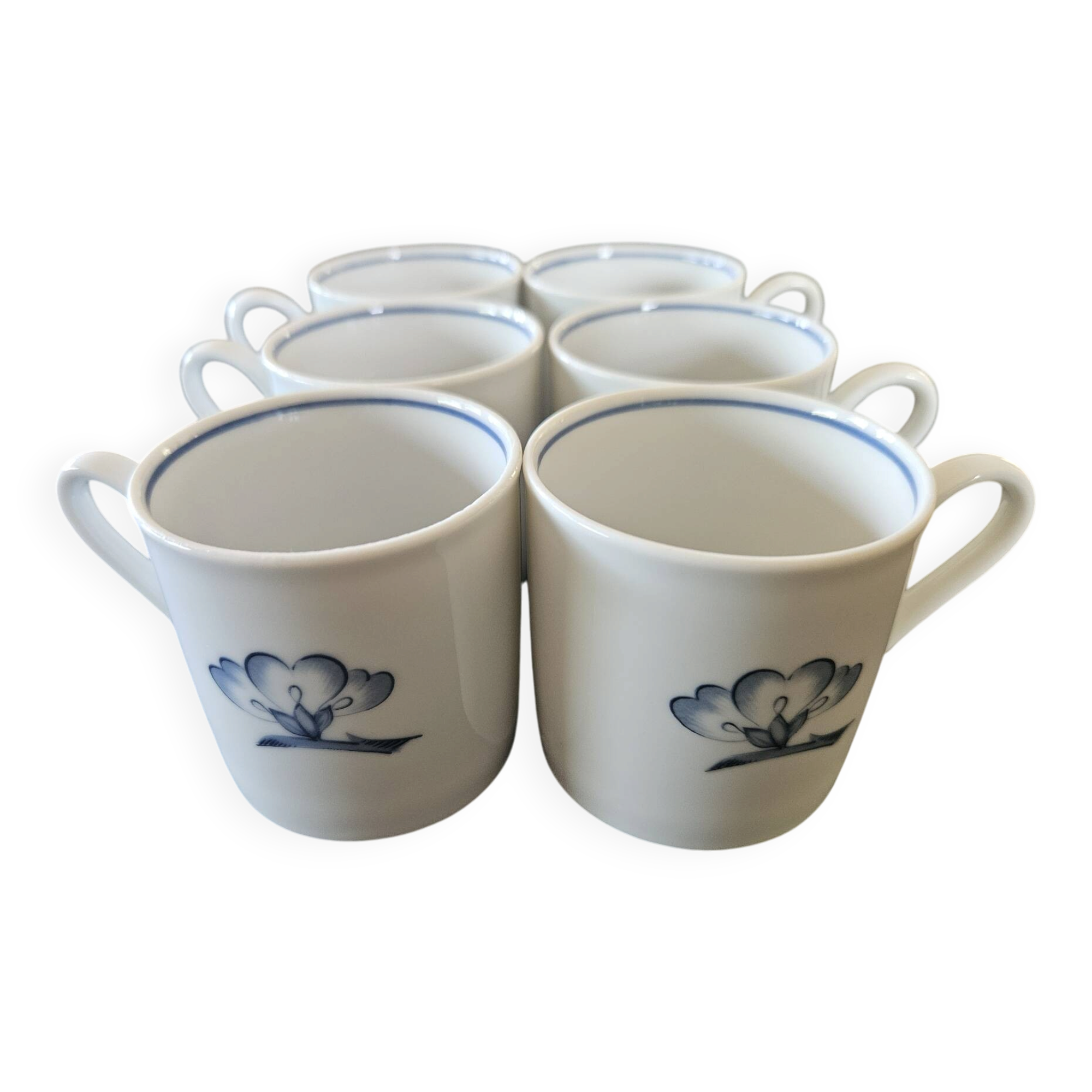 Lot de 6 tasses à café vintage en porcelaine - Winterling Bavaria