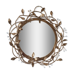 miroir rond en fer forgé