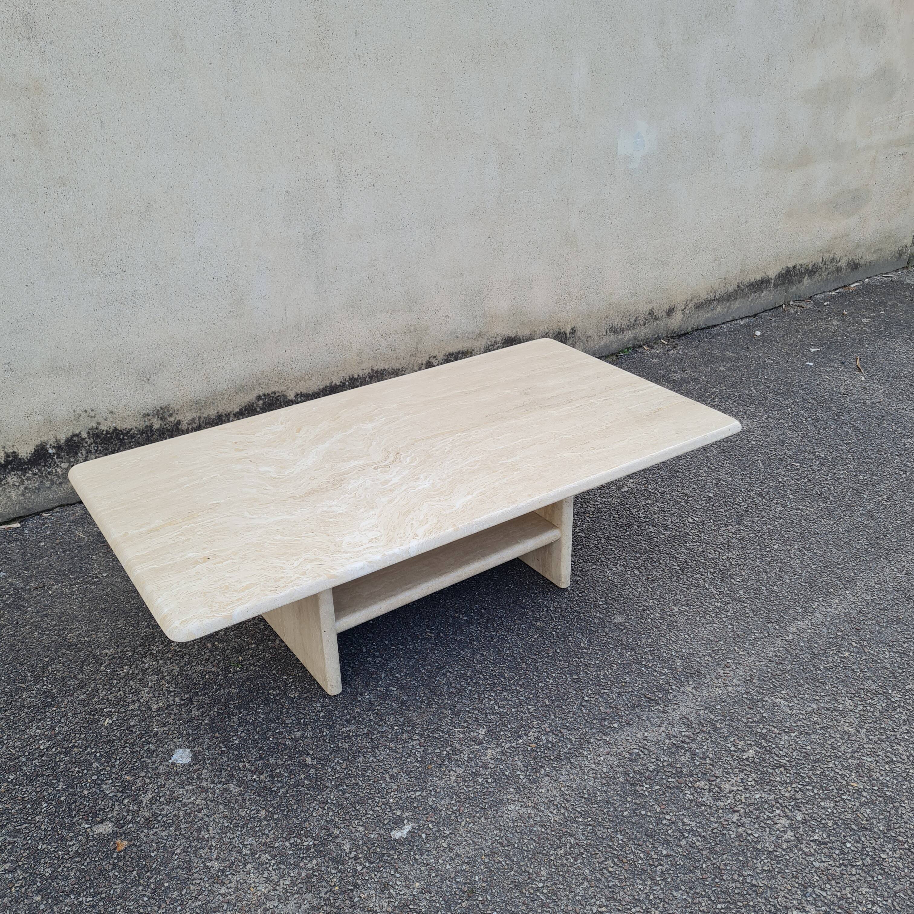 Travertine coffee table