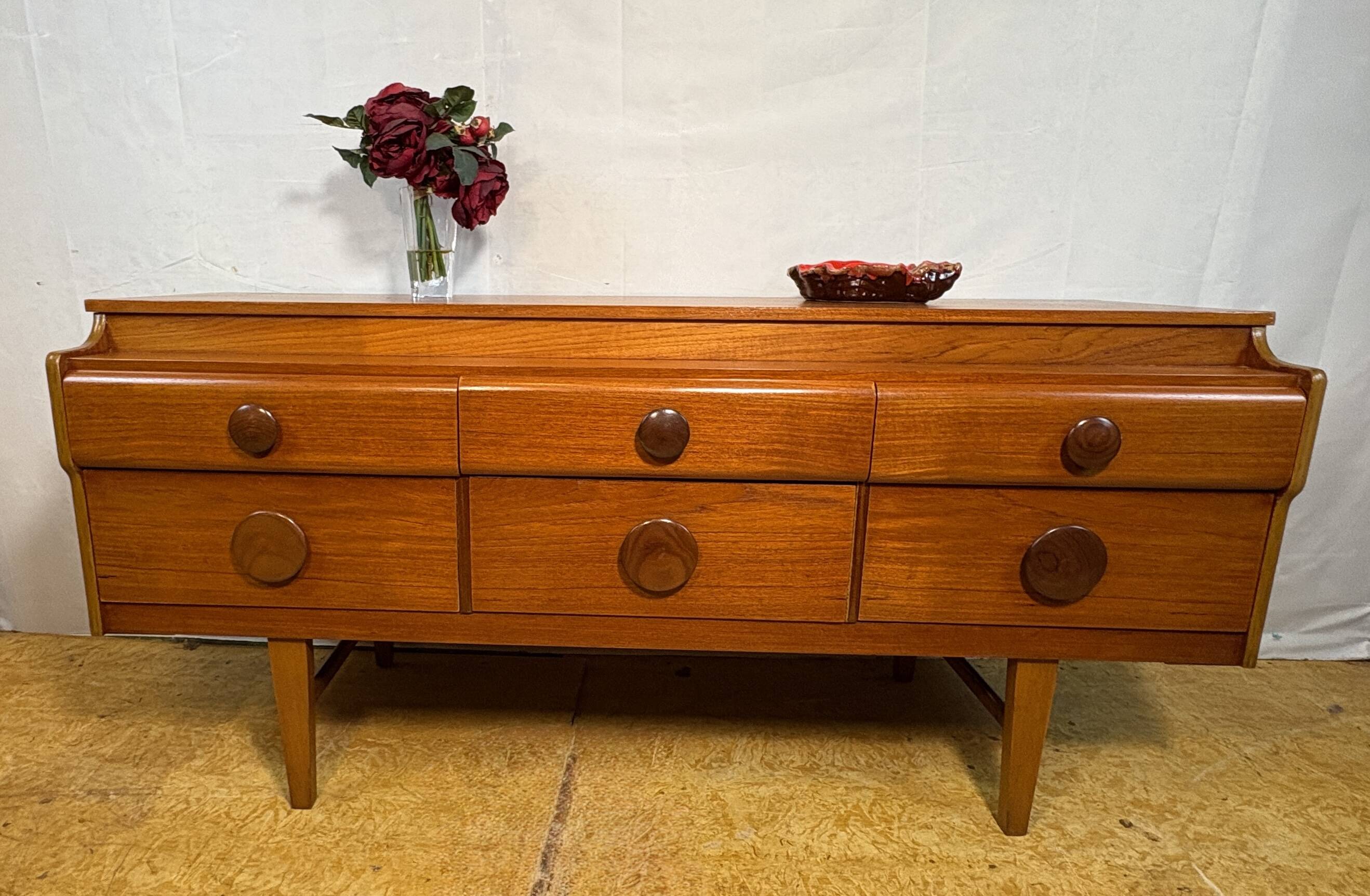 Mid Century Retro Teak Sideboard by Beautility Circa 1960 Danish Design Sca