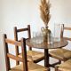 4 wooden and straw country chairs