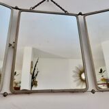 Triptych barber mirror 68x28cm
