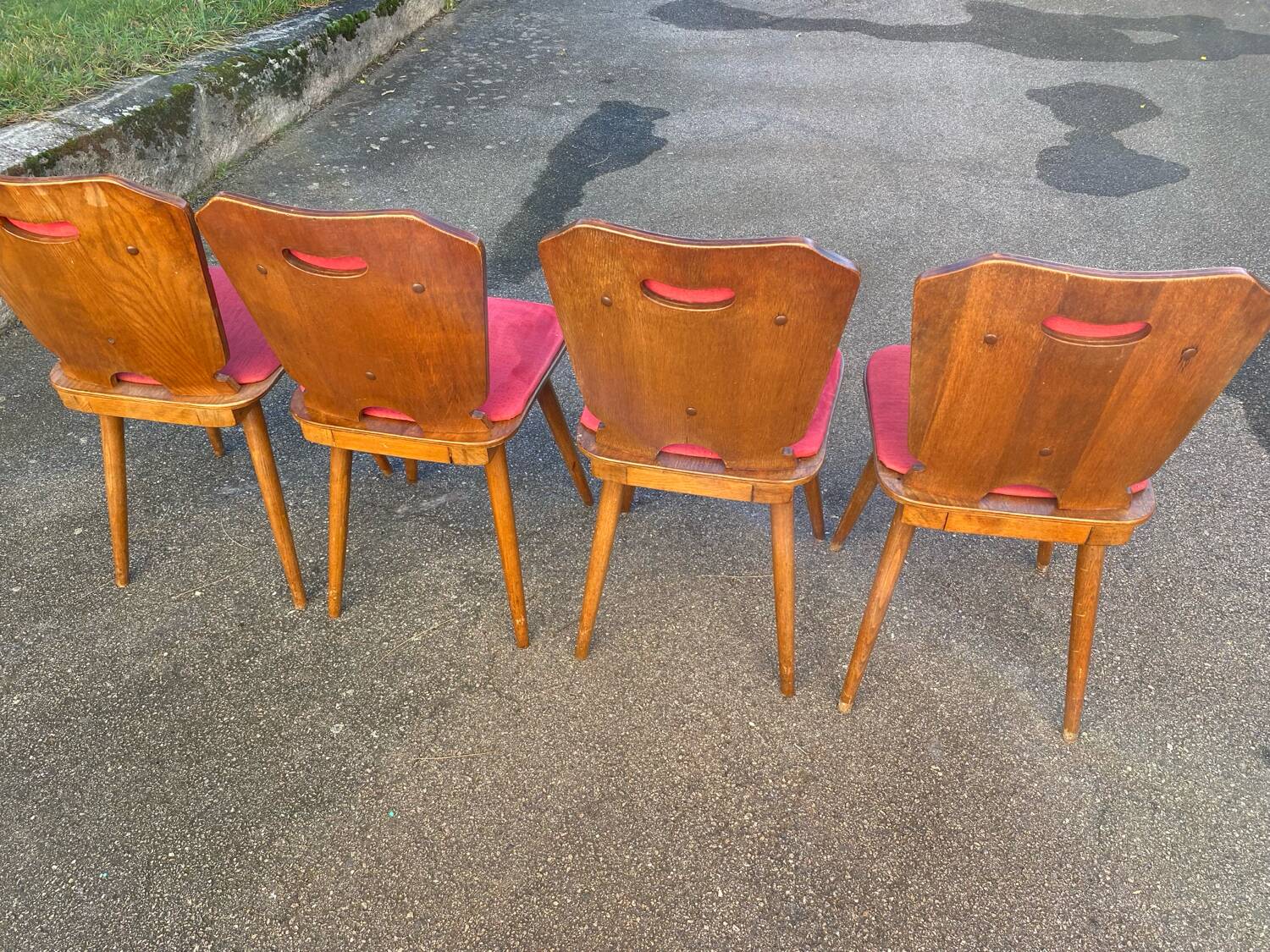 Set de 4 chaises bois/velours