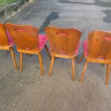 Set de 4 chaises bois/velours