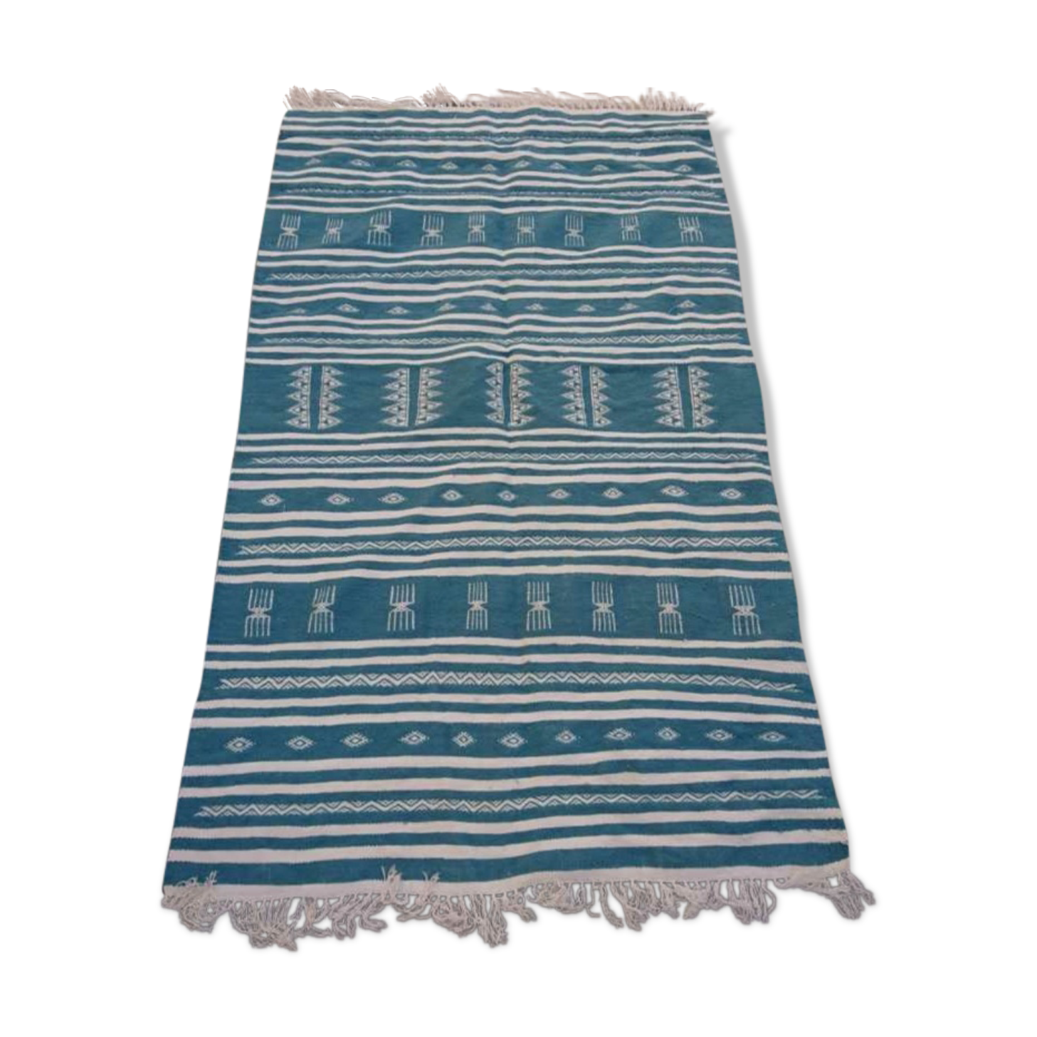 Carpet blue berber kilim made by hand 200x115cm