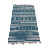 Tapis kilim bleu berbère fait à la main 200x115cm