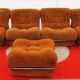 4 vintage armchairs and vintage pouf