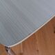 Chrome metal chair and formica white striped gray