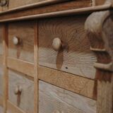 Solid oak dressmaker's cabinet with 13 drawers and 1 door