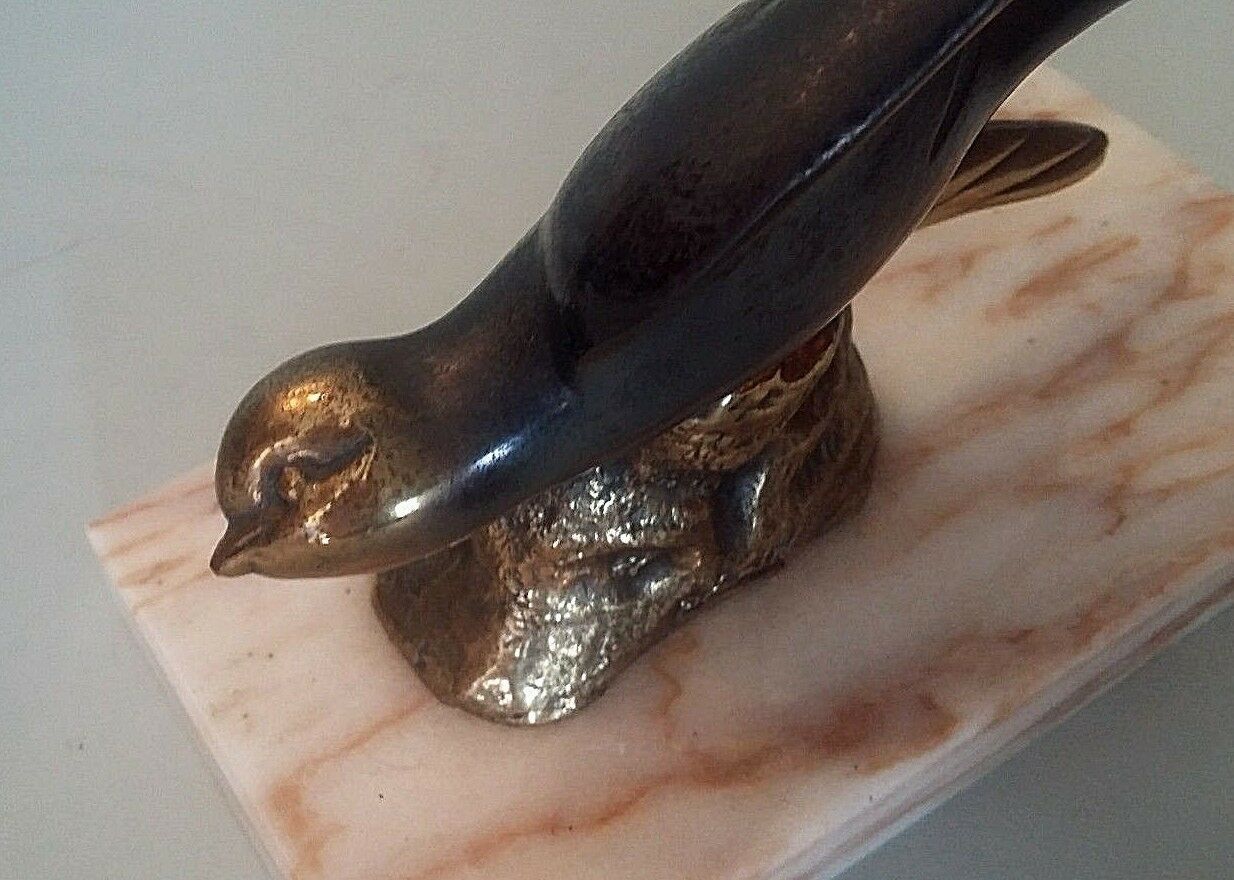 Pair of art deco swallows bookends