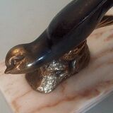 Pair of art deco swallows bookends