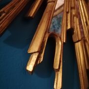 Grand miroir soleil à parecloses - Mid century / Regency - Decknudt