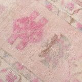 3x12 Soft Pink & Brown Turkish Runner Rug, 86x374CM