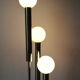 Lampadaire années 70 chromé 3 boules opalines blanche