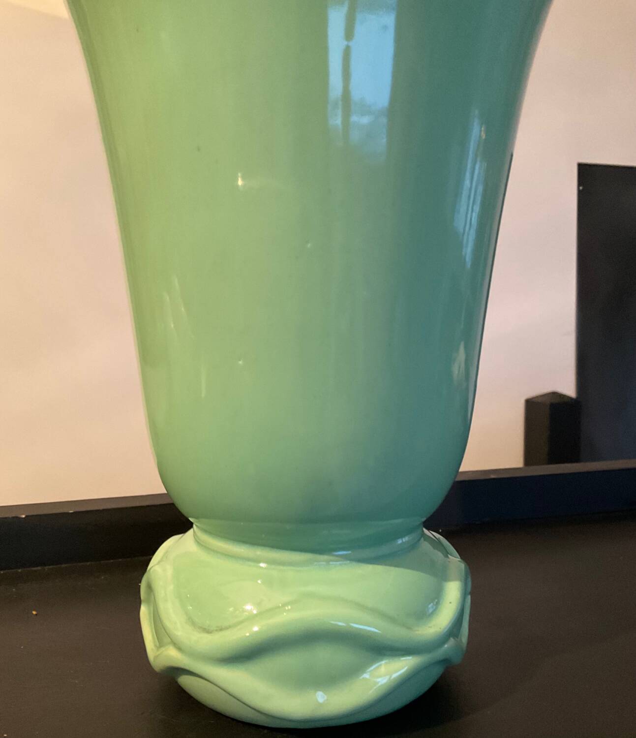 Vintage glazed ceramic vase France