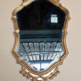 Golden wall mirror with gold leaf Deknudt - beveled ice - Louis XV style
