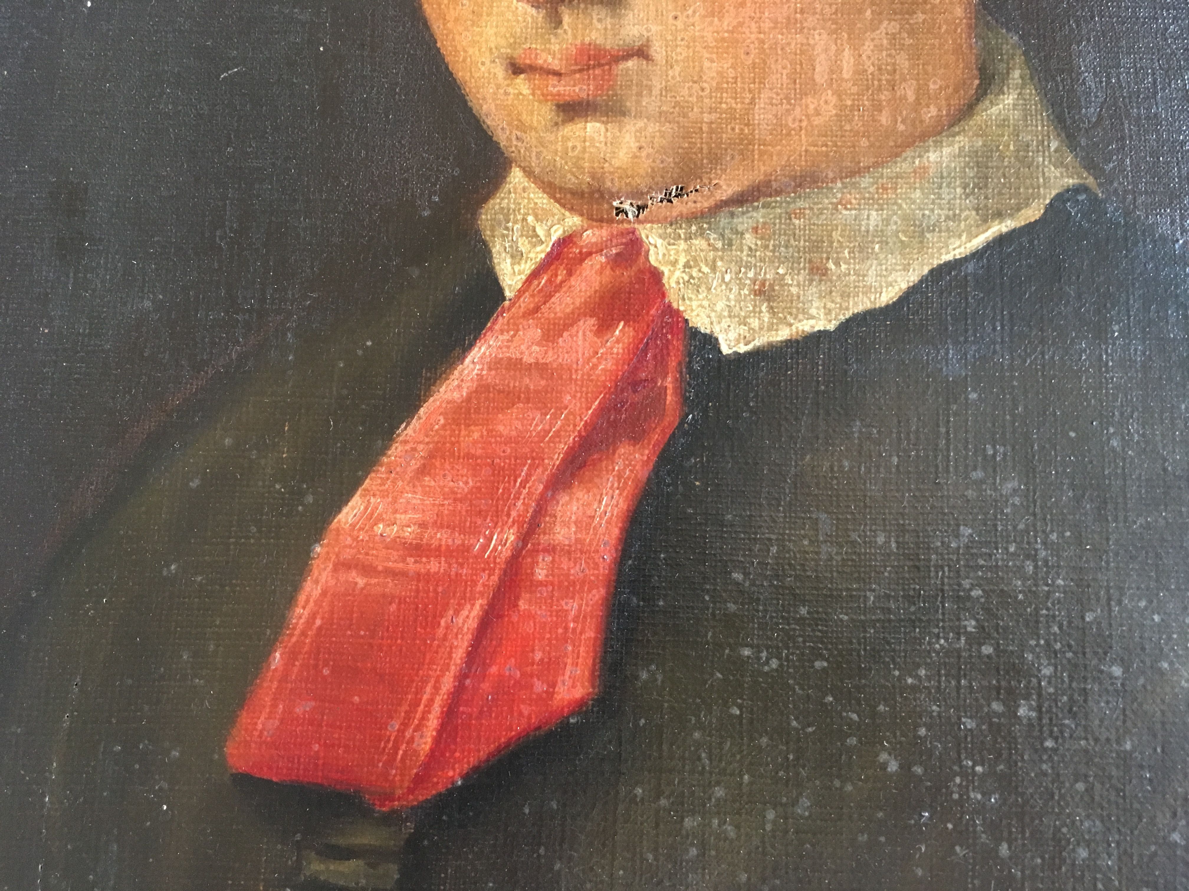Portrait 19th wife around 1850, oil on canvas
