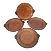 Sarreguemines / 4 ceramic fish-shaped plates in Barb porcelain.