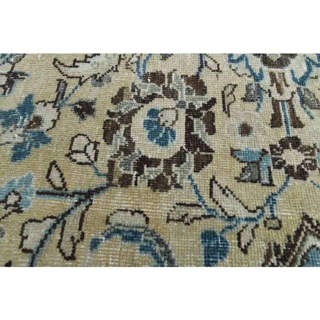 1960s Vintage Persian Handmade Wool Cotton Beige Area Rug 292x395