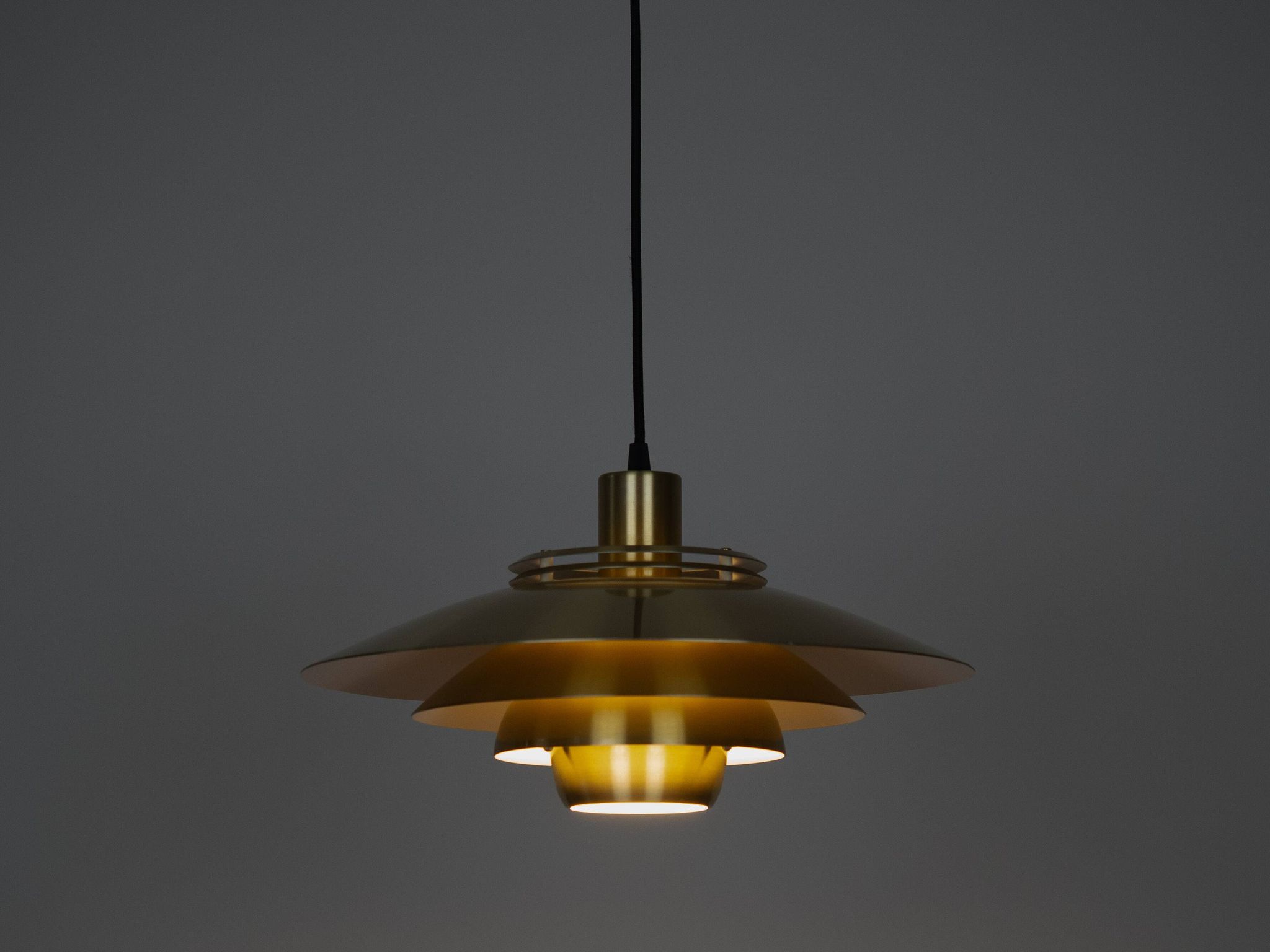 Danish vintage pendant lamp Dania by Kurt Wiborg, Jeka, 1980s