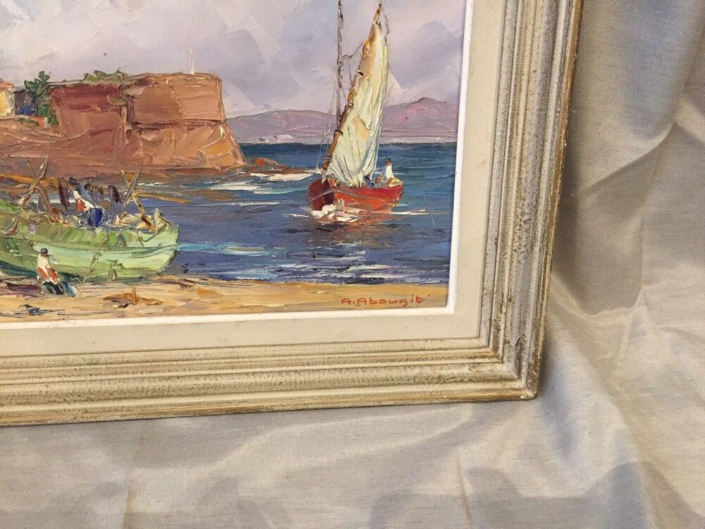 Oil on marine canvas a abougit environ du grau du roi