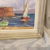 Oil on marine canvas a abougit environ du grau du roi